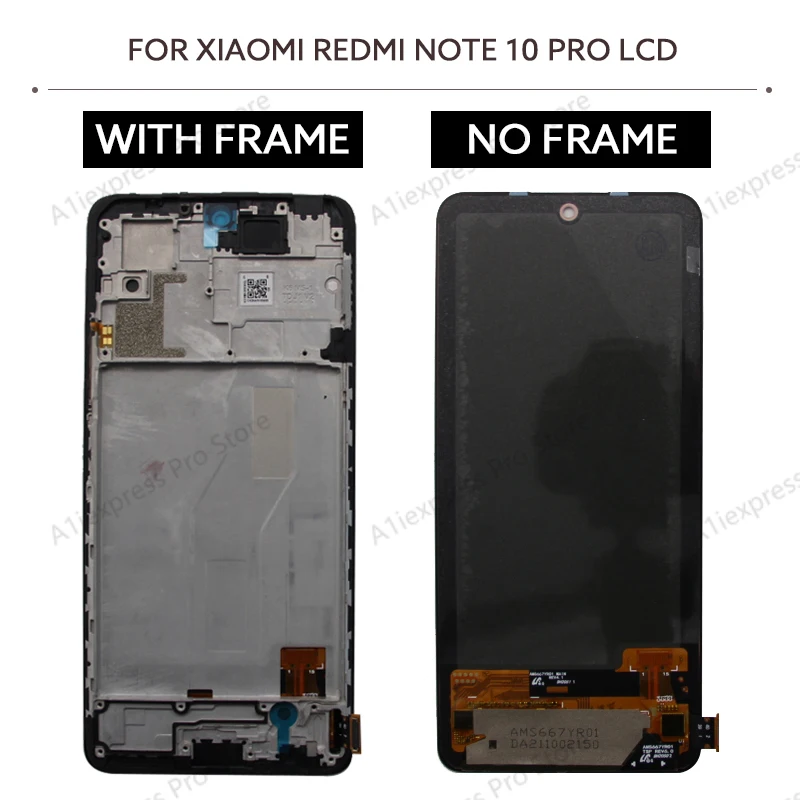 Pantalla For Xiaomi Redmi Note 10Pro M2101K6GM2101K6R Screen Replacement Touch Digitizer Display Assembly LCD AMOLED Screen Part