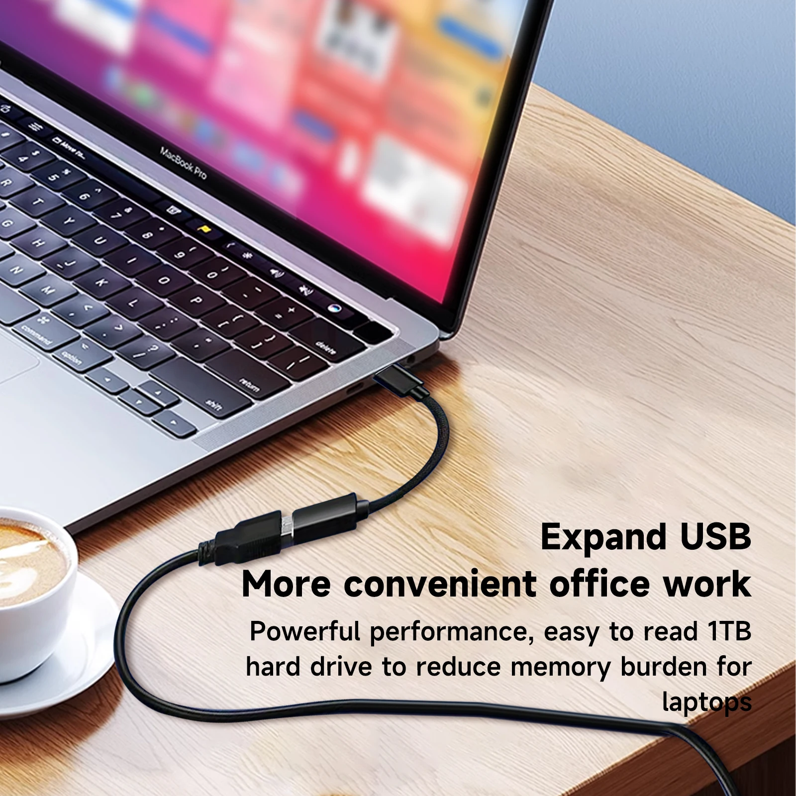 USB-C to USB Adapter, USB-C Male to USB Female OTG Data Cable for Smartphones, Tablets, Laptops & More