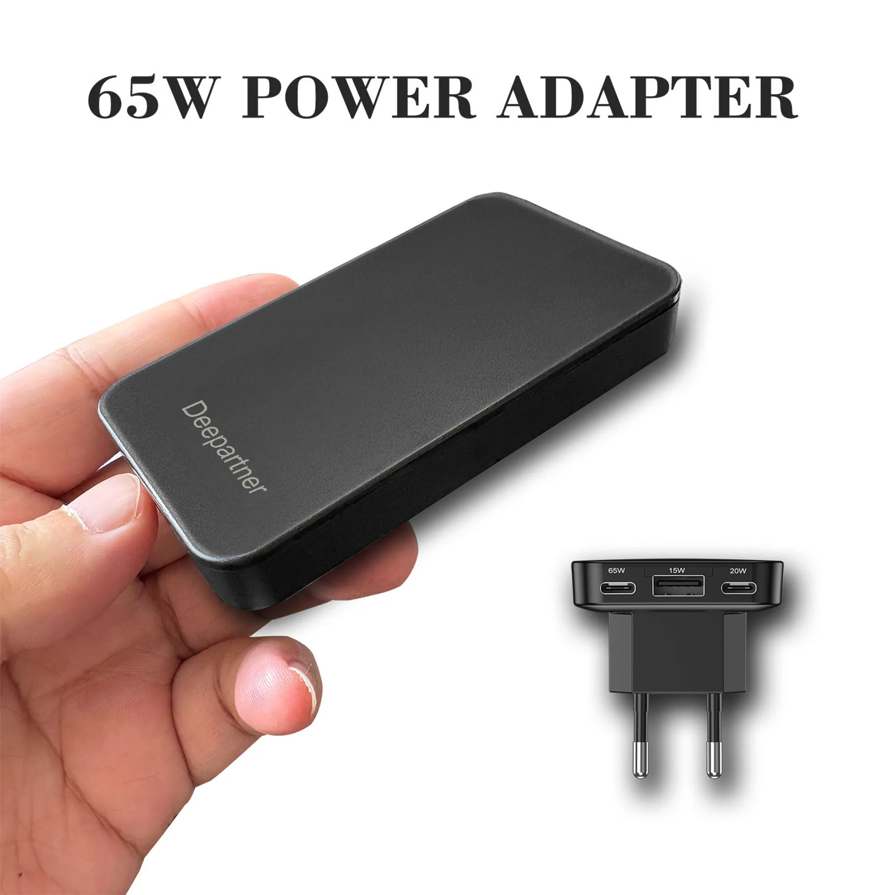 New 65W Power Adapter Foldable, Slim 65W Charger Multi-Port Charger 3 Port 2C1A Fast Charging For Phones Tablets and More