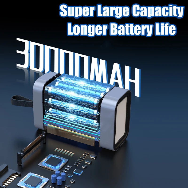 DIY 21700 Battery Power Bank Kit 30000mAh Camping LED Light, PD/QC 22.5W Fast Charging USB-C/Micro Input Aluminum Case