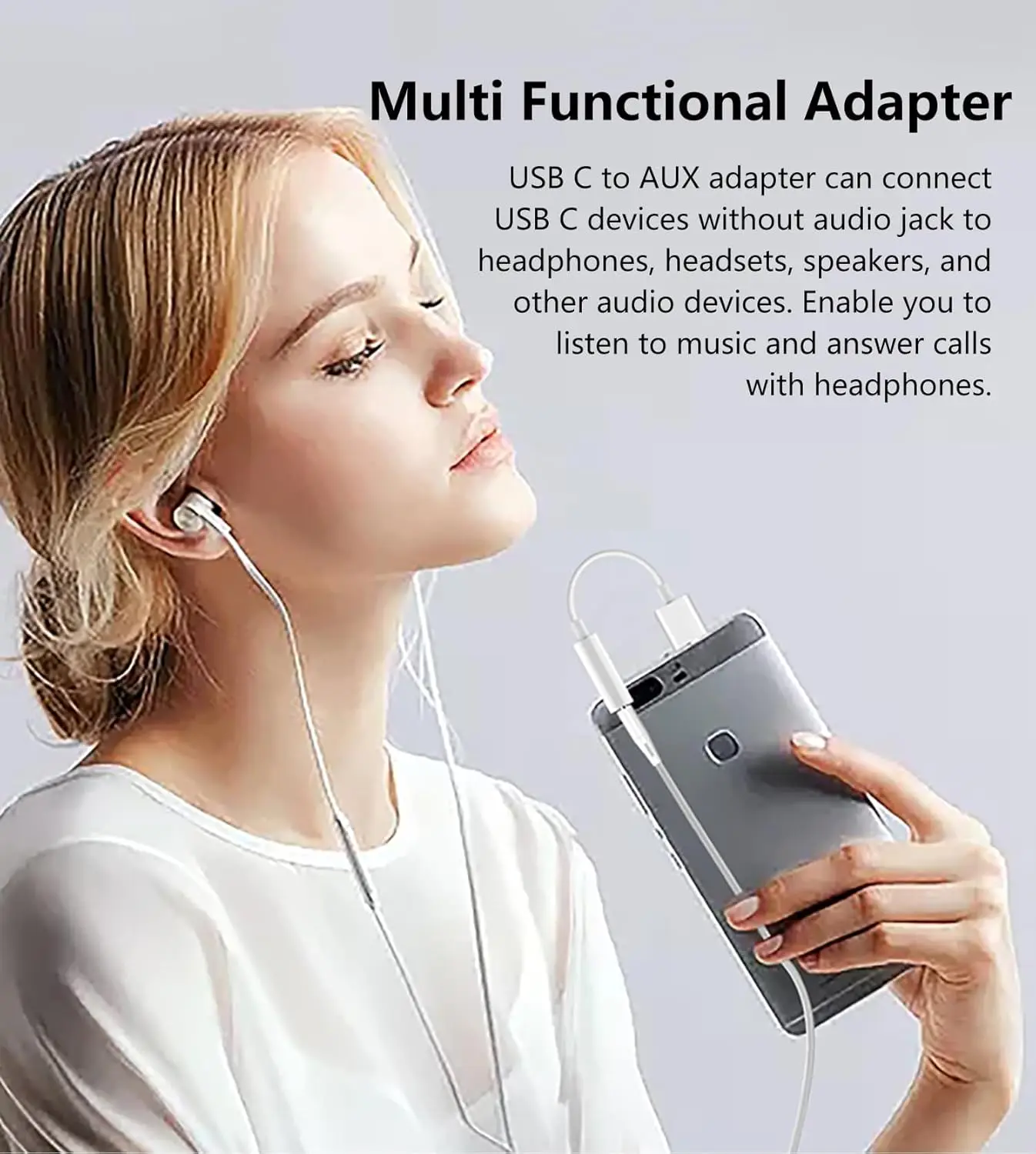 USB-C to 3.5mm Audio Headphone Adapter Compatible with Apple iPhone 17 Samsung Galaxy S25 Type C to Aux Cord Jack Dongle Adapter
