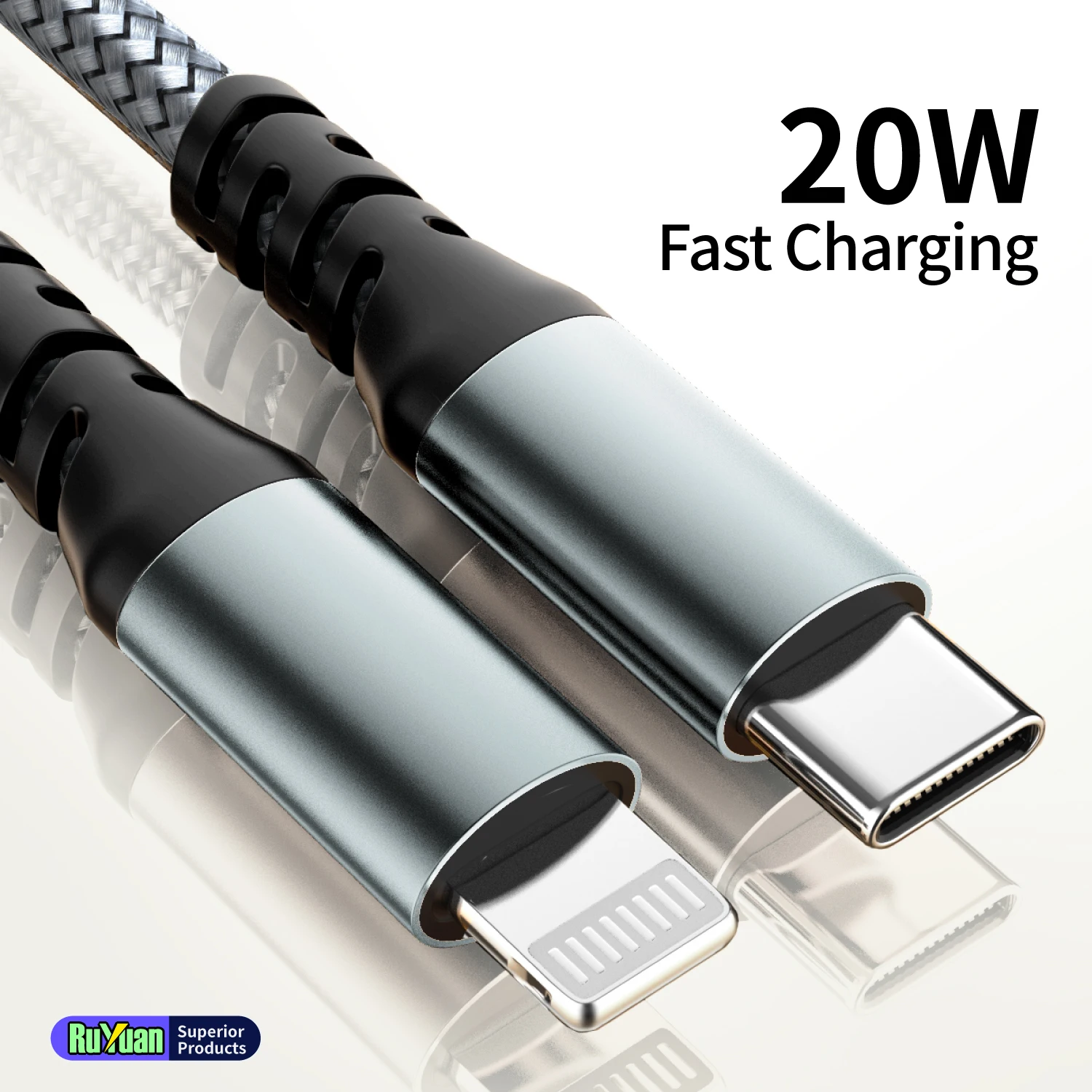 MFi Certified USB C to Lightning Cable 20W Nylon Braided Fast Charging Cord for iPhone 14-8 iPad AirPods 1m 2m 3m