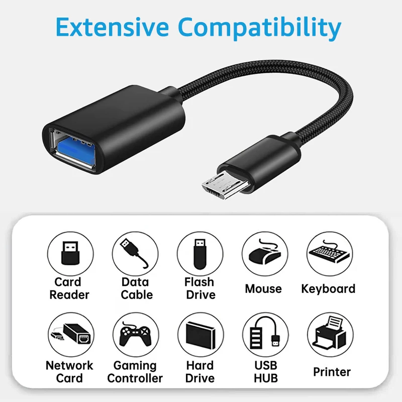 Untoom Micro USB OTG Cable Converter Micro USB Male to USB 2.0 Female OTG Cable Adapter for Samsung S6 Xiaomi Tablet PC Android