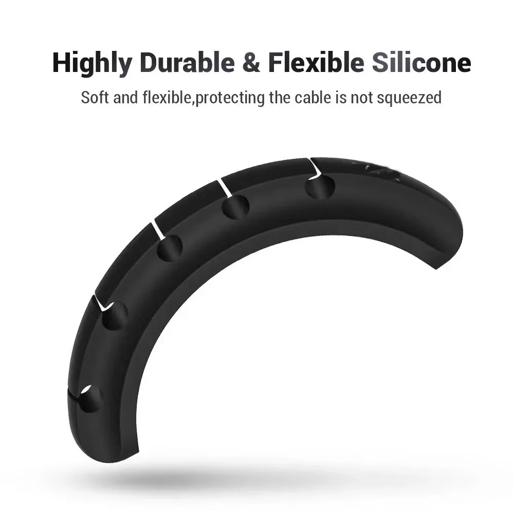 Cable Cord Wire Organizer Silicone USB Cable Winder Management Clips Self Adhesive for Mouse Keyboard Headset For iPhone Huawei