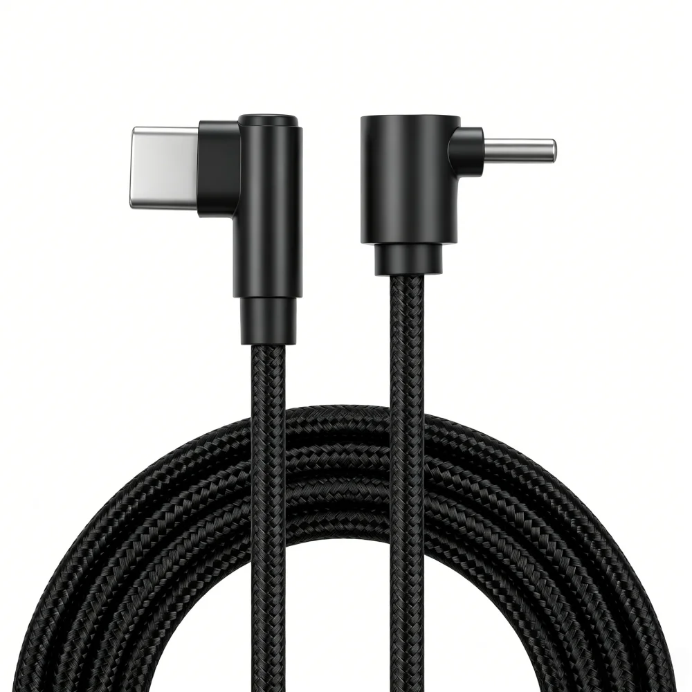 100W 90 Degrees Braid 0.25m/0.5m/1m/2m 4A Quick Charger Elbow USB C to Type C  Cord PD Cable For iPhone Samsung Xiaomi Macbook