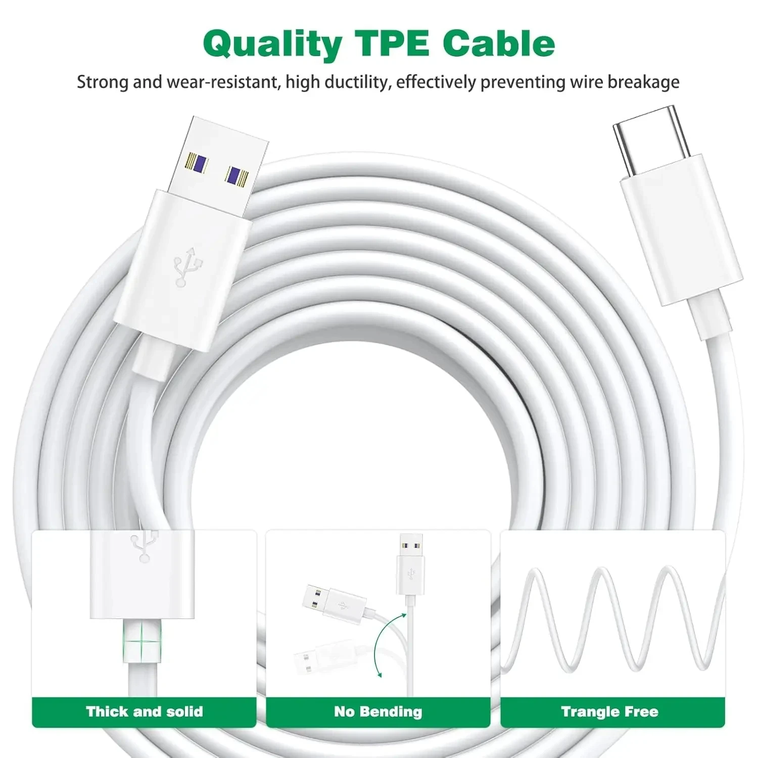 NNBILI USB Type C Cable 1M 1.5M 2M 3M 5M 8M 10M 12M 14M USB C Fast Charge Equipment Universal Cable for Samsung Camera PS5 VR