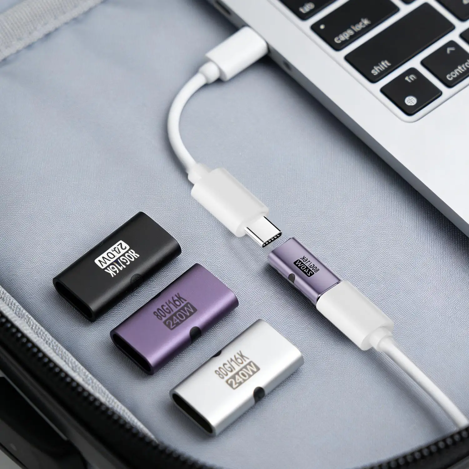 1/5/10pcs 240W PD USB C Female To Female Adapter 80Gbps High-Speed 16K 60Hz Video for MacBook Pro Air IPad Type-C HUB Converter