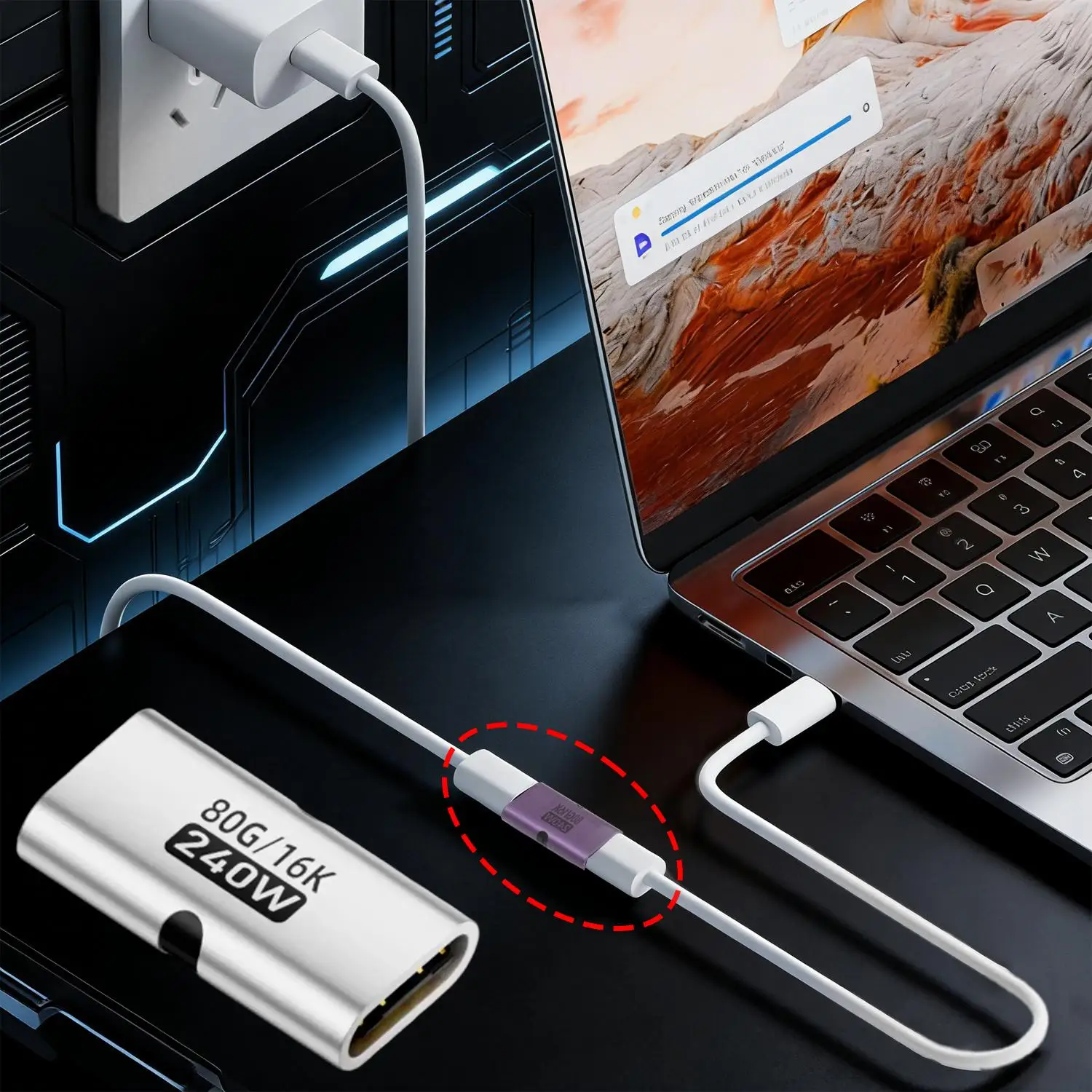 1/5/10pcs 240W PD USB C Female To Female Adapter 80Gbps High-Speed 16K 60Hz Video for MacBook Pro Air IPad Type-C HUB Converter