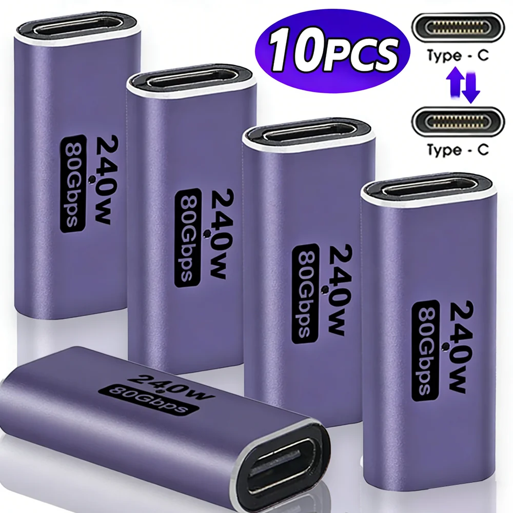 1/5/10pcs 240W PD USB C Female To Female Adapter 80Gbps High-Speed 16K 60Hz Video for MacBook Pro Air IPad Type-C HUB Converter