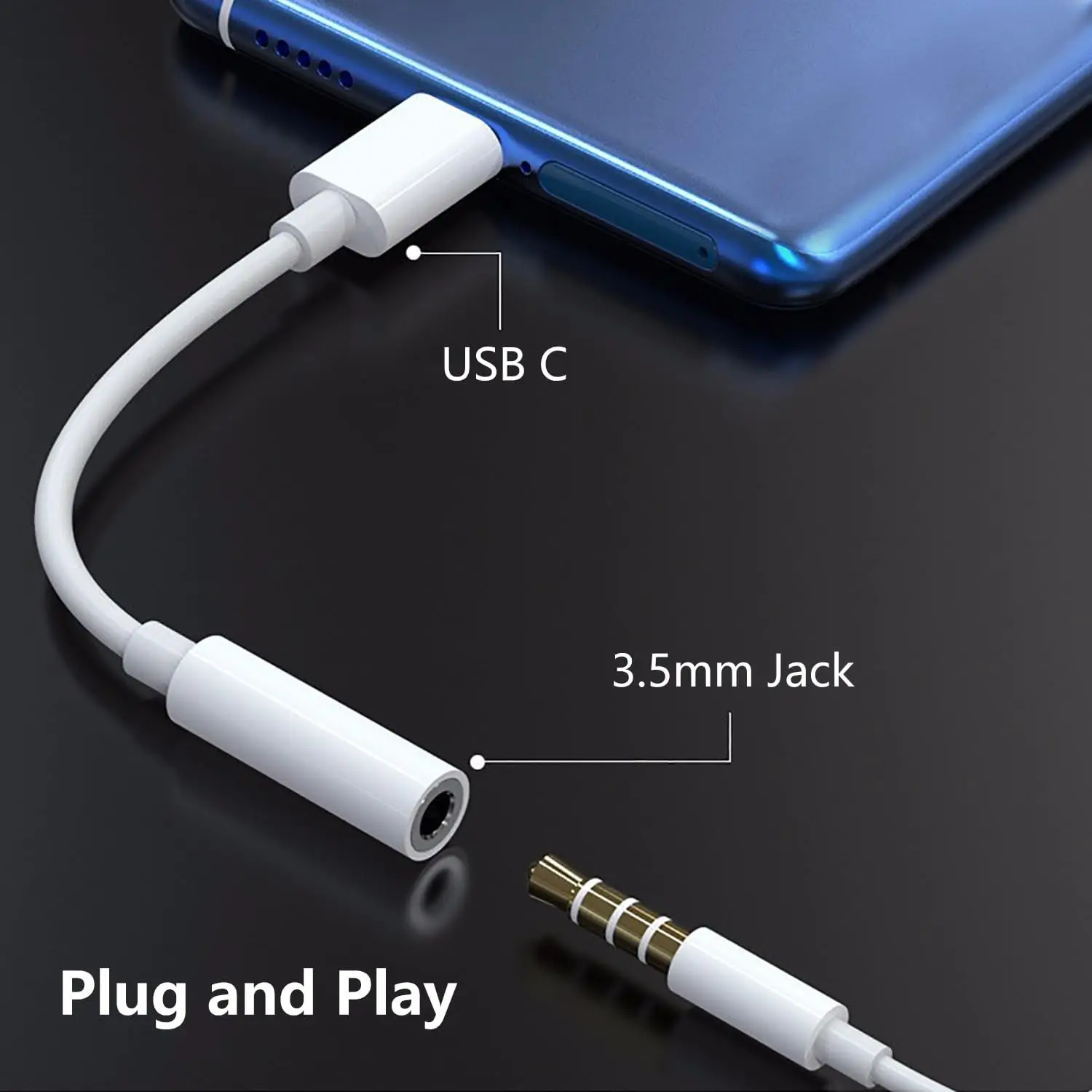 Usbc to 3.5mm Jack Audio Adapter,The Headphone Adapter to USB C Compatible with iPhone 17/16/15 Series,Samsung Galaxy S25,S24