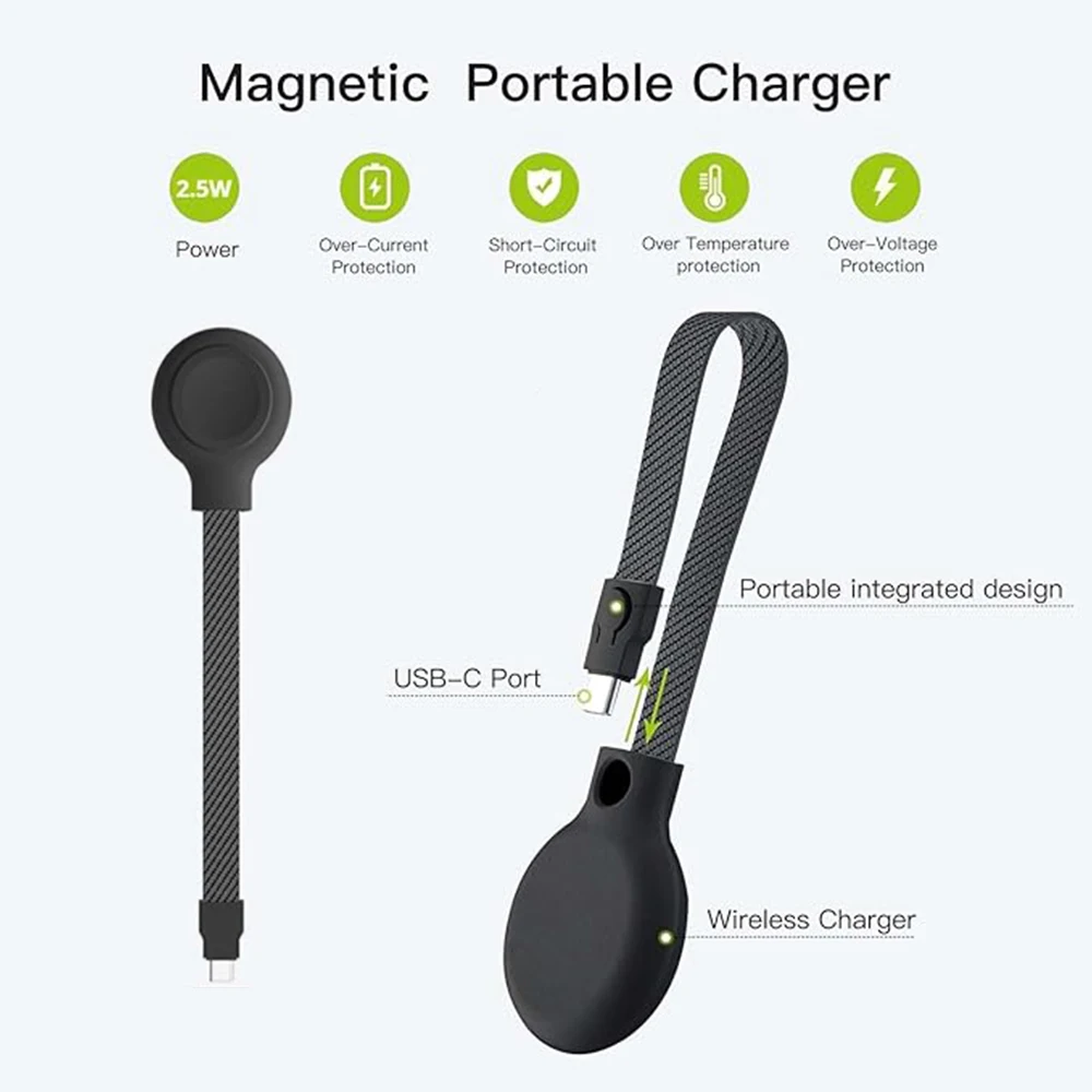 Bonola Lanyard Watch Charger Type C for Samsung Watch Ultra 8 7 6 5 Portable Magnetic Wireless Watch Chargers for Galaxy Watch
