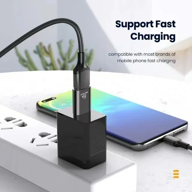 6A USB To Type C OTG Adapter 120W USB-C Male To Type-c Female Charger Converter for Macbook Samsung Data Transfer Adapter