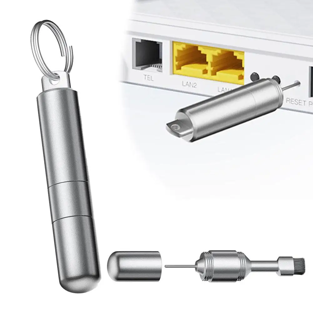 Mobile Phone Card Removal Aluminum Alloy Sim Card Tray Pin Eject Removal Tool 2-in-1 Cleaner Portable Keychain For Mobile Phones