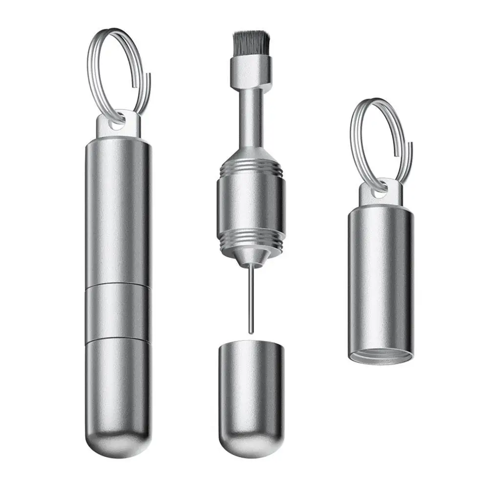 Mobile Phone Card Removal Aluminum Alloy Sim Card Tray Pin Eject Removal Tool 2-in-1 Cleaner Portable Keychain For Mobile Phones