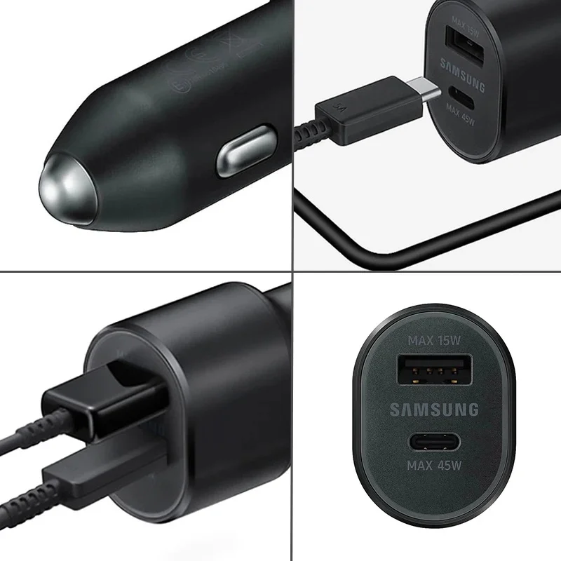 Original Samsung 45w Car Charger Type C PD Fast Charging Samsung S26 S25 S24 Ultra Plus S23 S22 FE A57 A55 Z Flip Z Fold 8 7 6 5