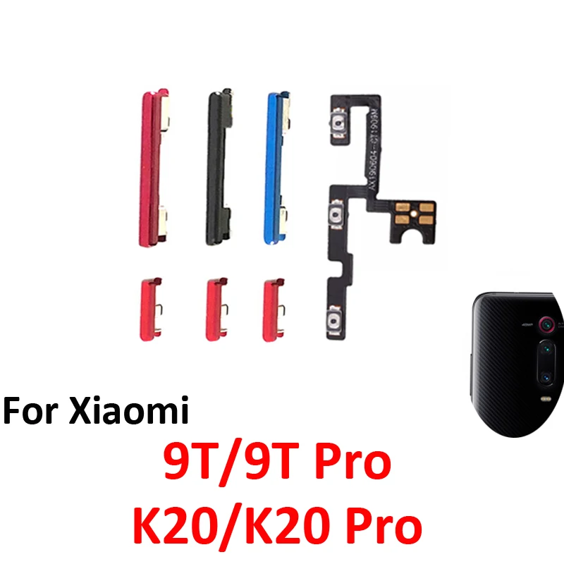 For Xiaomi Mi 9T Pro Phone New Power Volume Button On Off Up Down External Key Internal Flex Cable Parts For K20 Pro Black Blue