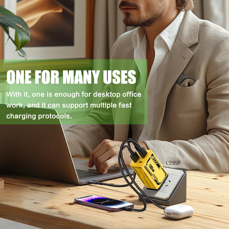 Lenovo 2USB 2Type-C Multi-Port Charger with Mech Pattern 5V 2A 12W Suitable for Apple and Android Phones UK EU US Charger