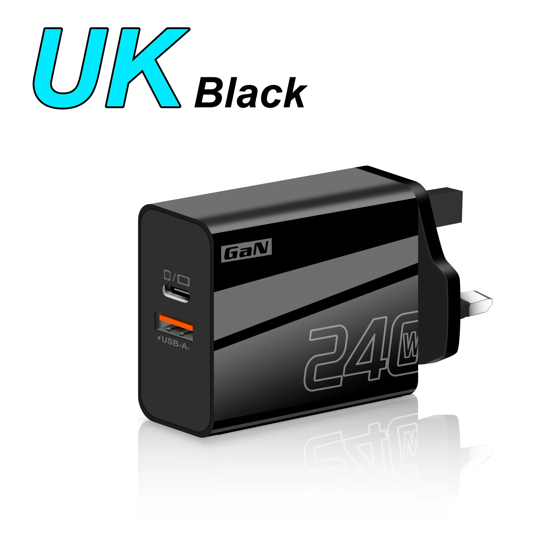 240W GaN Charger Dual Port USB A Type C PD Fast Charging Adapter QC3.0 Wall Charger for iPhone Samsung Laptop Travel Adapter