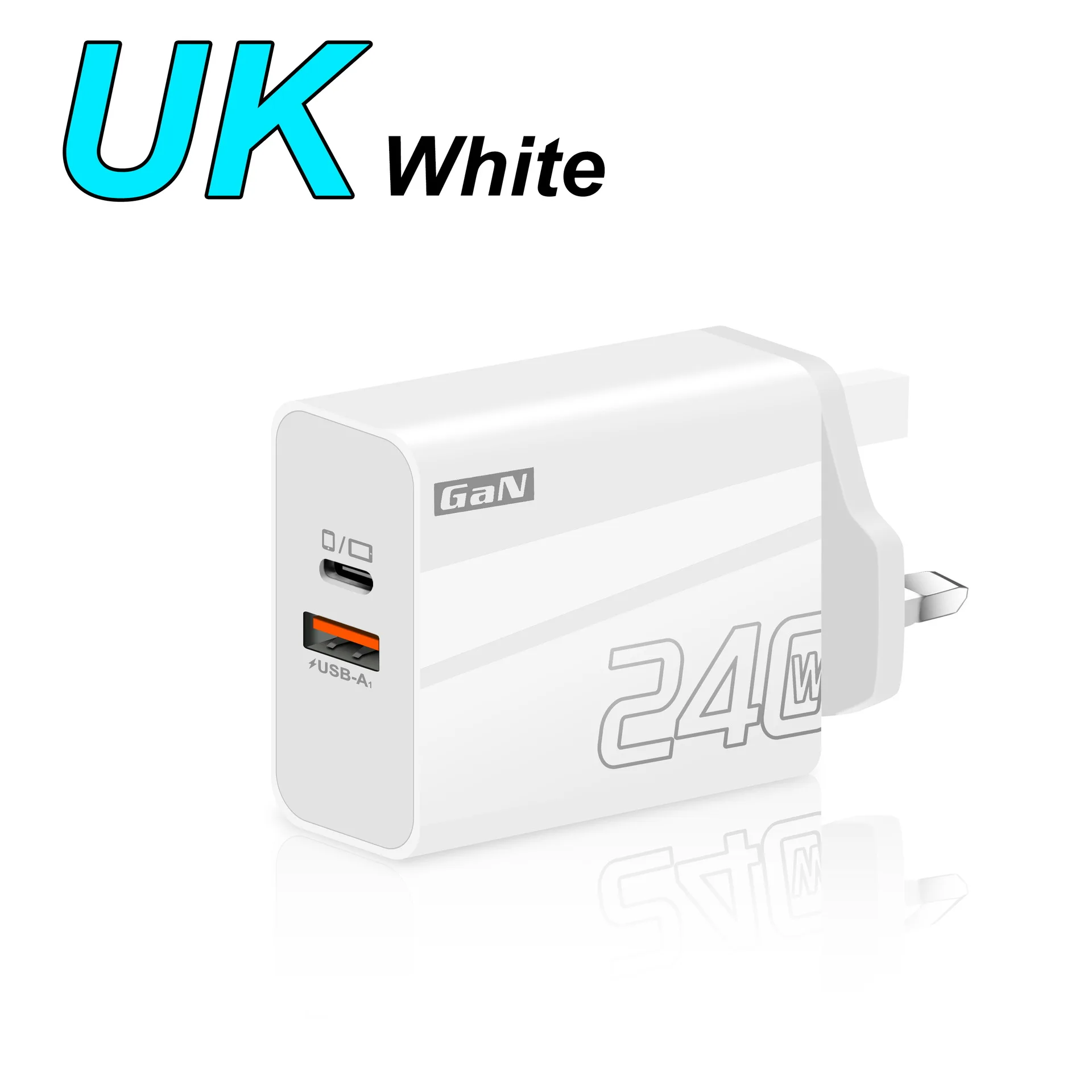 240W GaN Charger Dual Port USB A Type C PD Fast Charging Adapter QC3.0 Wall Charger for iPhone Samsung Laptop Travel Adapter