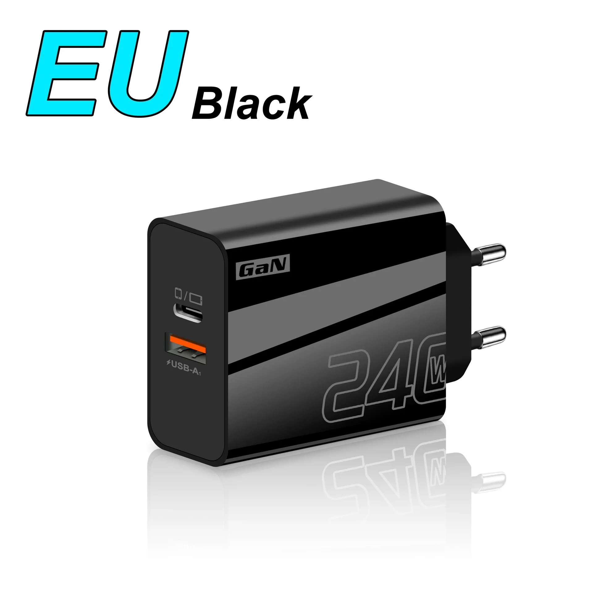 240W GaN Charger Dual Port USB A Type C PD Fast Charging Adapter QC3.0 Wall Charger for iPhone Samsung Laptop Travel Adapter