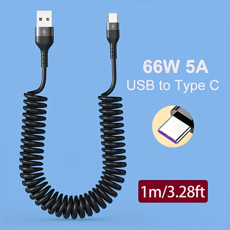 1PCS/3PCS USB to type c charging cable 5A Suitable for Xiaomi Redmi,Huawei, OPPO, vivo Realme mobile phone charger accessories