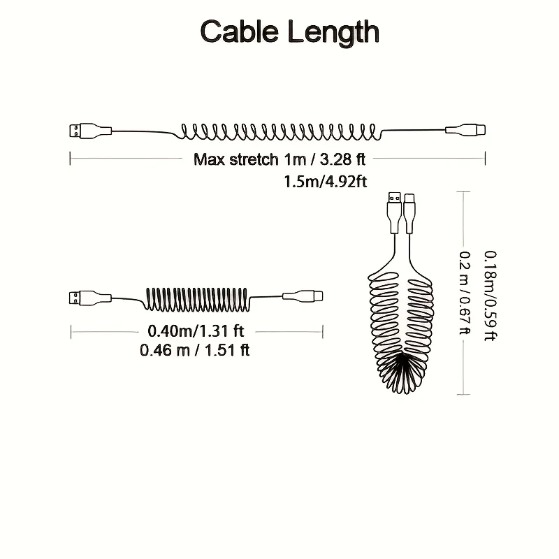 1PCS/3PCS USB to type c charging cable 5A Suitable for Xiaomi Redmi,Huawei, OPPO, vivo Realme mobile phone charger accessories