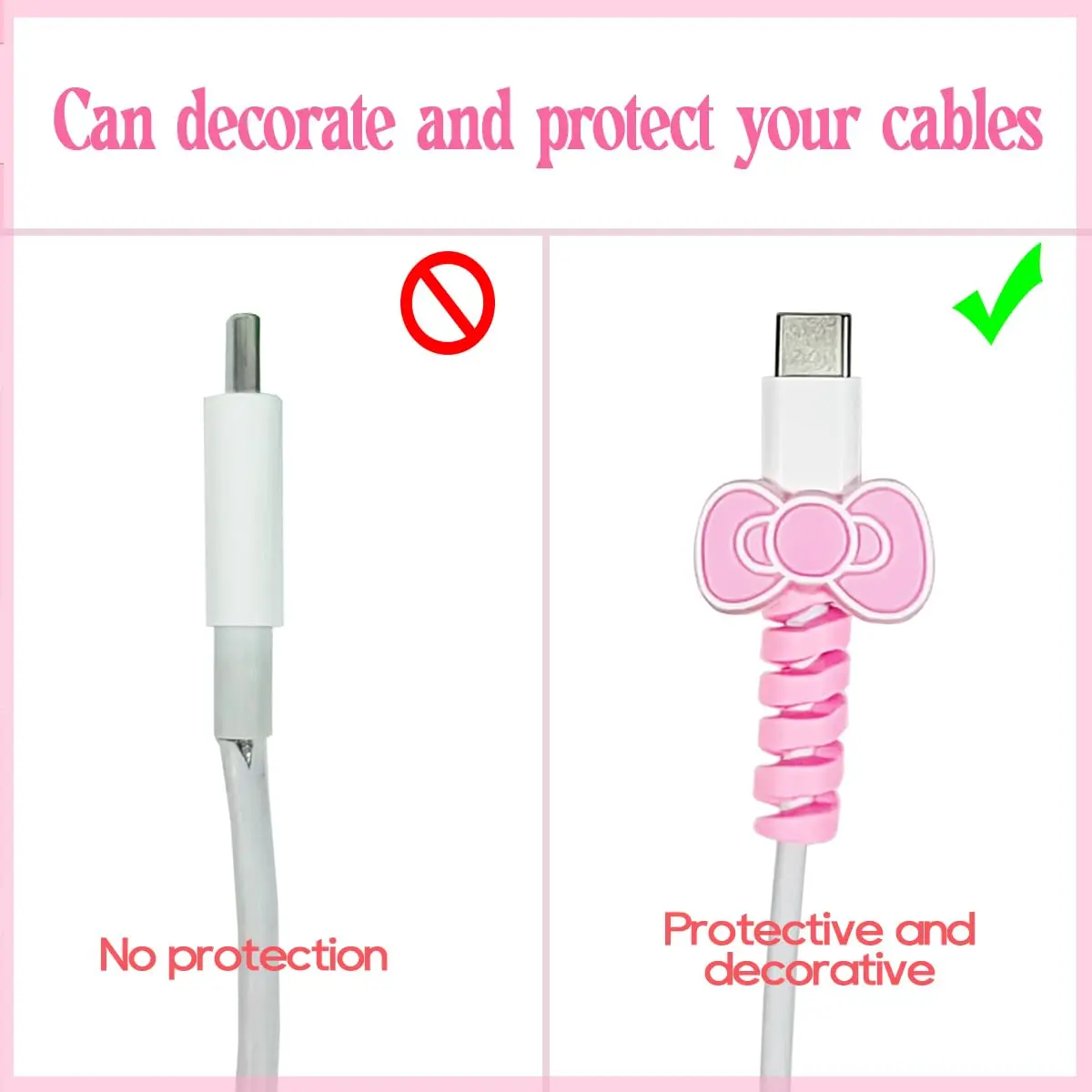 8 PCS Cartoon Silicone Charger Cable Protectors Mobile Phone Charger End Cord Charging Cable Winder