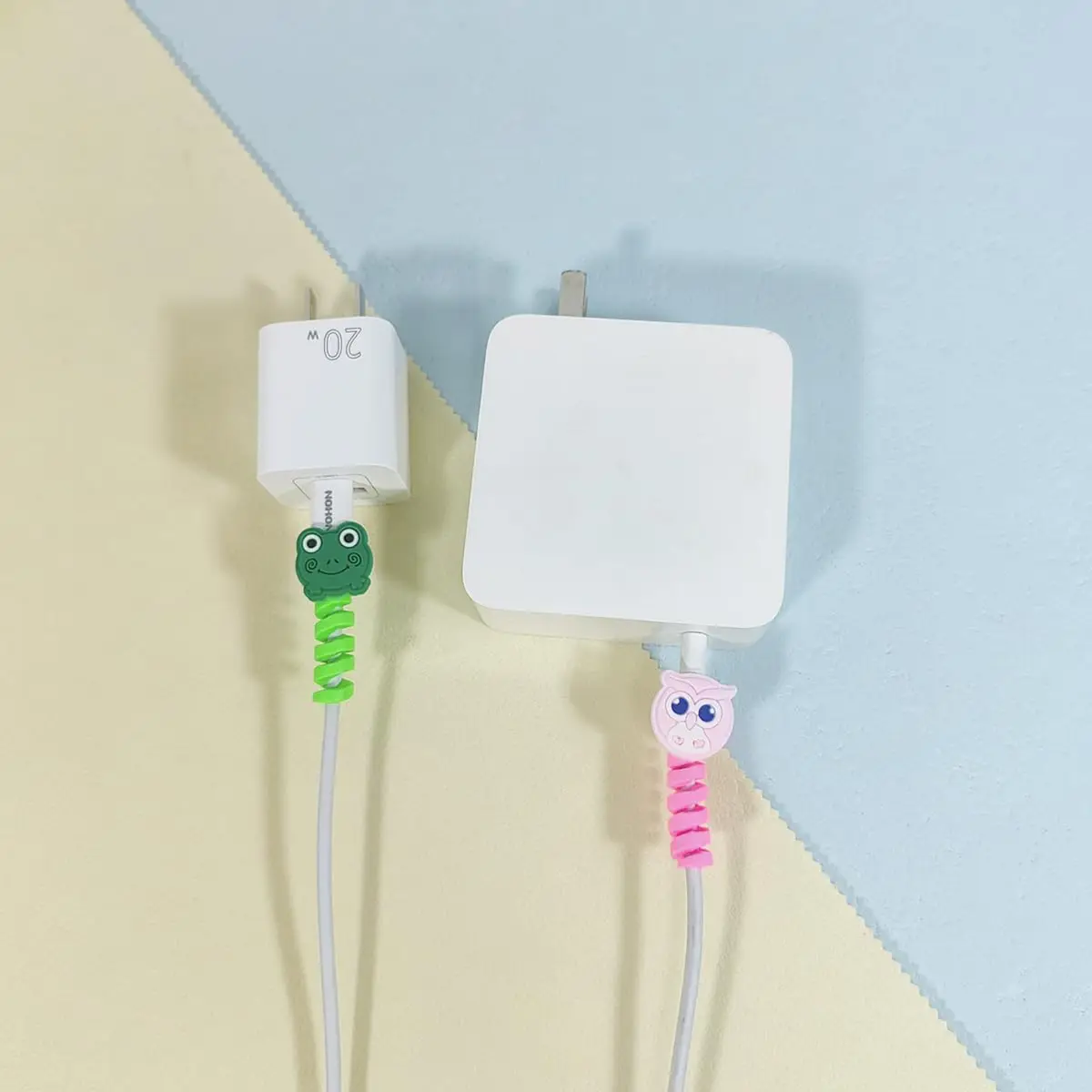 8 PCS Cartoon Silicone Charger Cable Protectors Mobile Phone Charger End Cord Charging Cable Winder