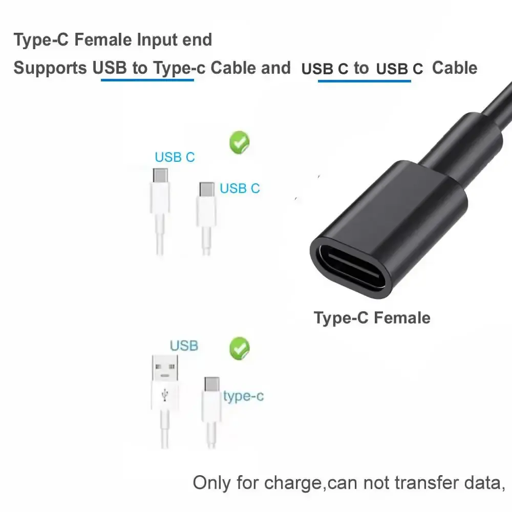 USB C Female to 4 Male Splitter Charging Cable, 1 to 4/6 Multi USB Type-C Port Charger Cord for Power Delivery to Type C Devices