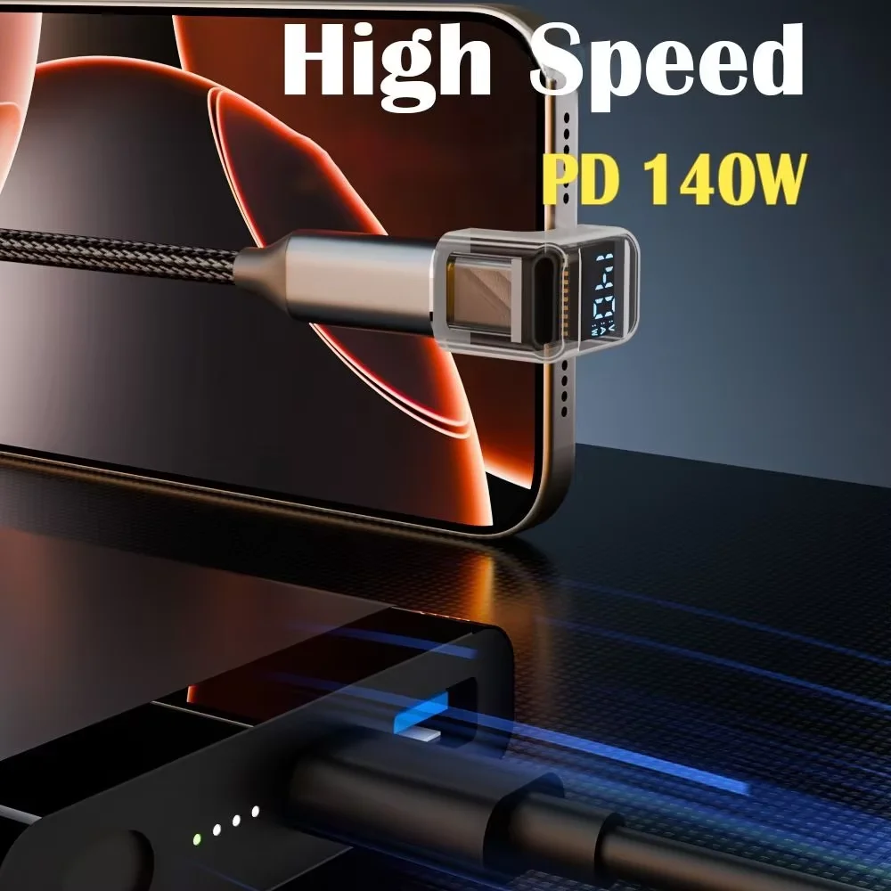 U Shape USB C To USB C Digital Display Adapter 140W Fast Charging Type C Male To C Female Extension Adapter 40Gbps Data Transfer