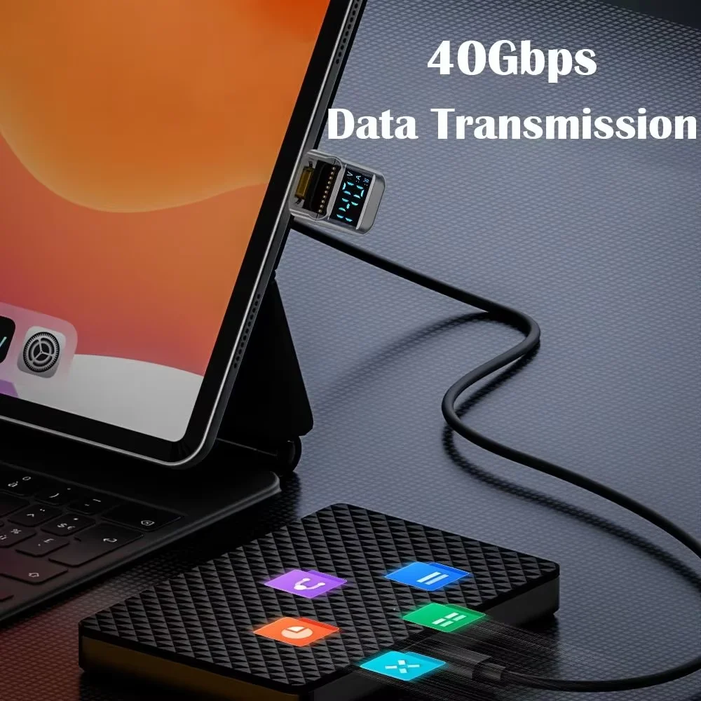 U Shape USB C To USB C Digital Display Adapter 140W Fast Charging Type C Male To C Female Extension Adapter 40Gbps Data Transfer