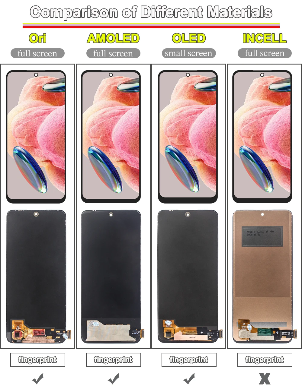 Super AMOLED LCD for Redmi Note 12 4G LCD Display Touch Screen Digitizer Assembly for Redmi Note 12 4G 23021RAAEG 23021RAA2Y