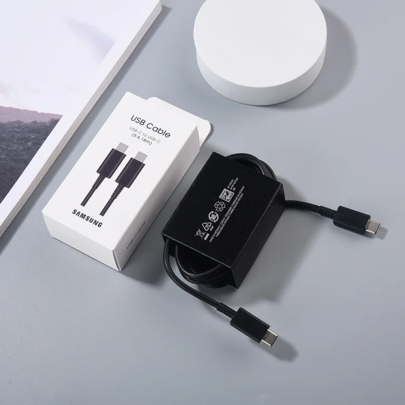 Samsung 65W 45W 5A PD Cable For Galaxy S22 S23 S24 FE S25 Ultra Z Flip Fold 7 6 5 Super Fast Charging 100/180CM USB Type C Cable