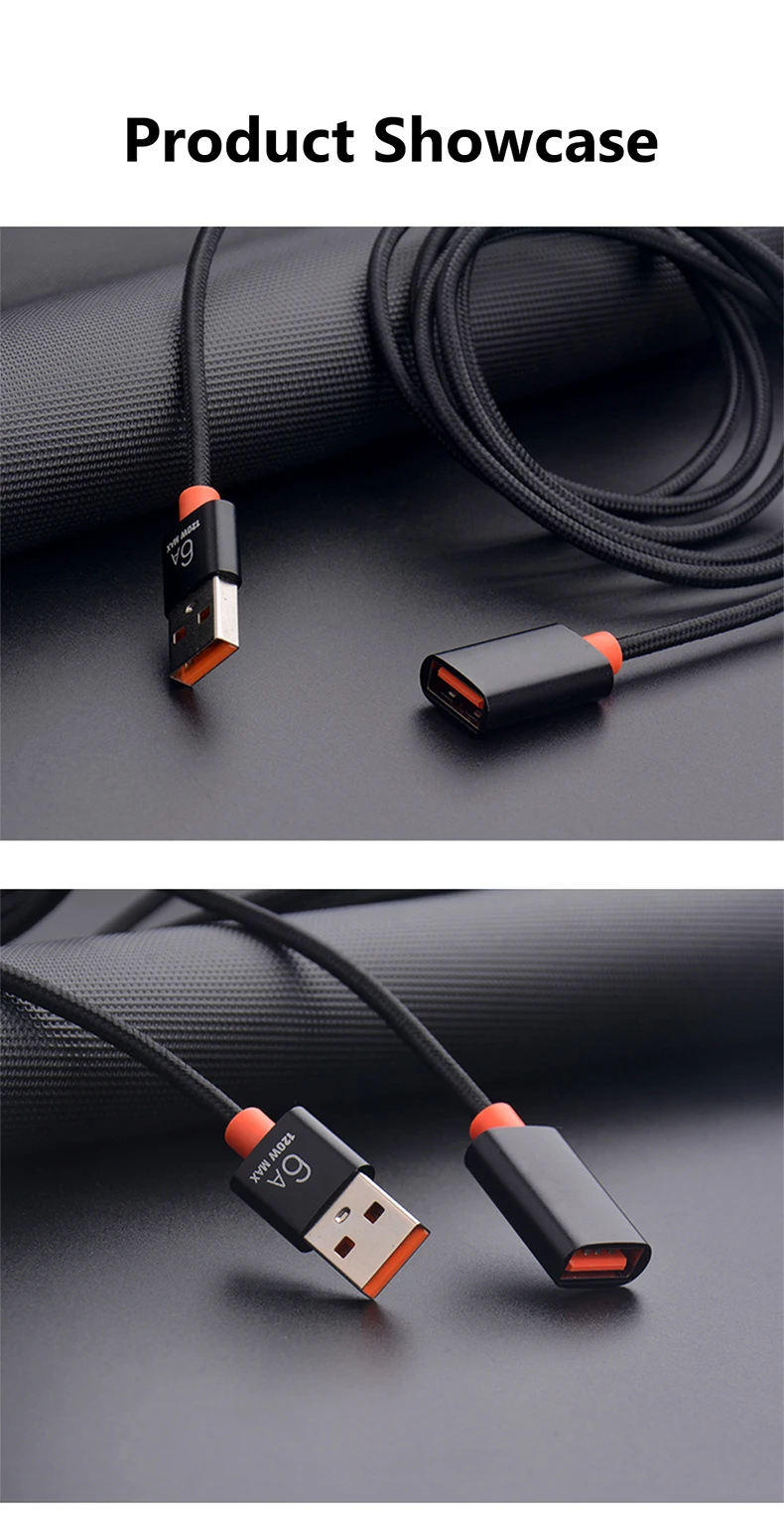 6A USB 3.0/2.0 Extension Cable for Smart Laptop PC TV Xbox One SSD Extender Cord Mini Fast Speed Cable