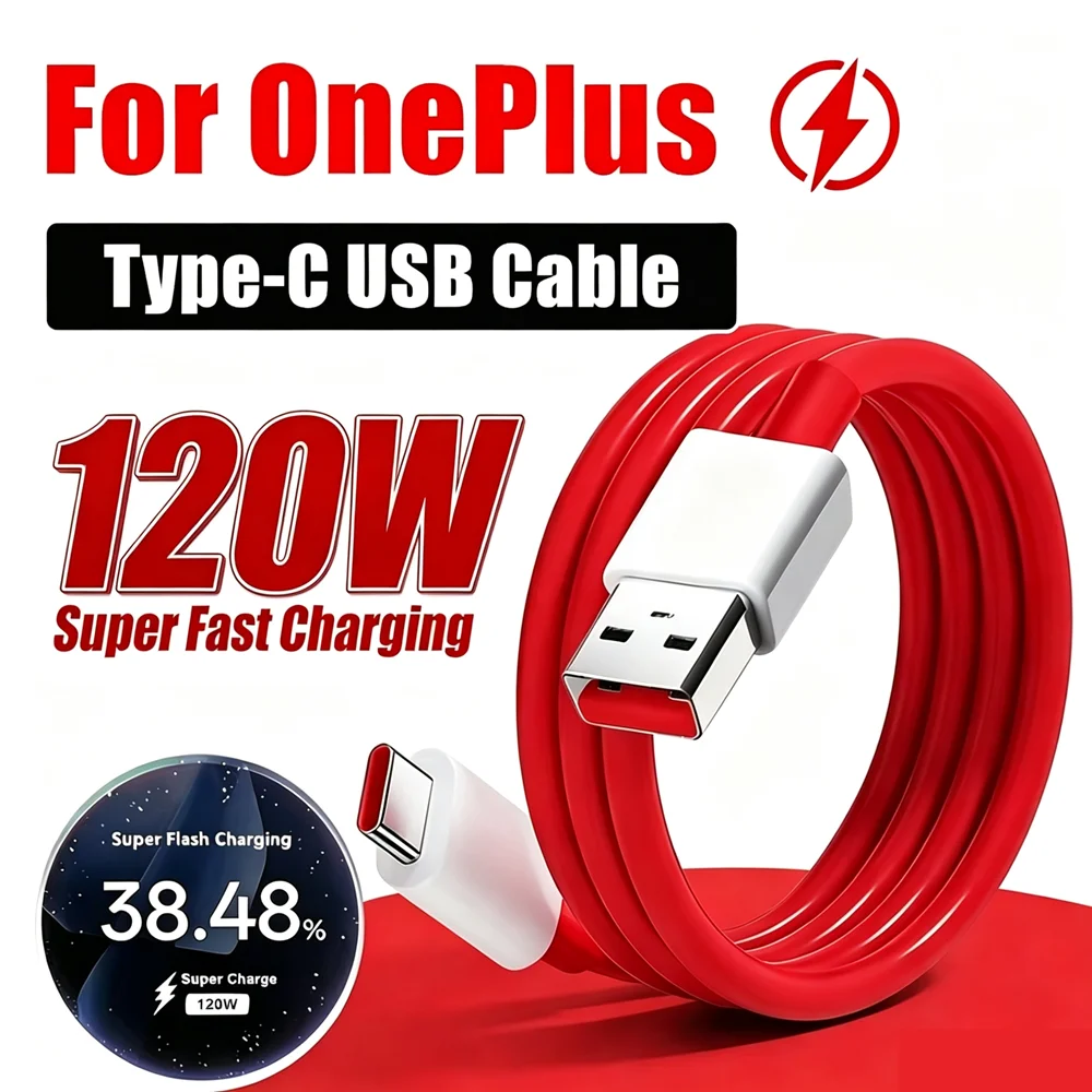 120W Type C USB Super Fast Charge Cable For OnePlus 8 9 9R 10 Pro 11 12 13 15 Nord 2T CE 3 4 5 6 N200 N300 Flash Charging Cables