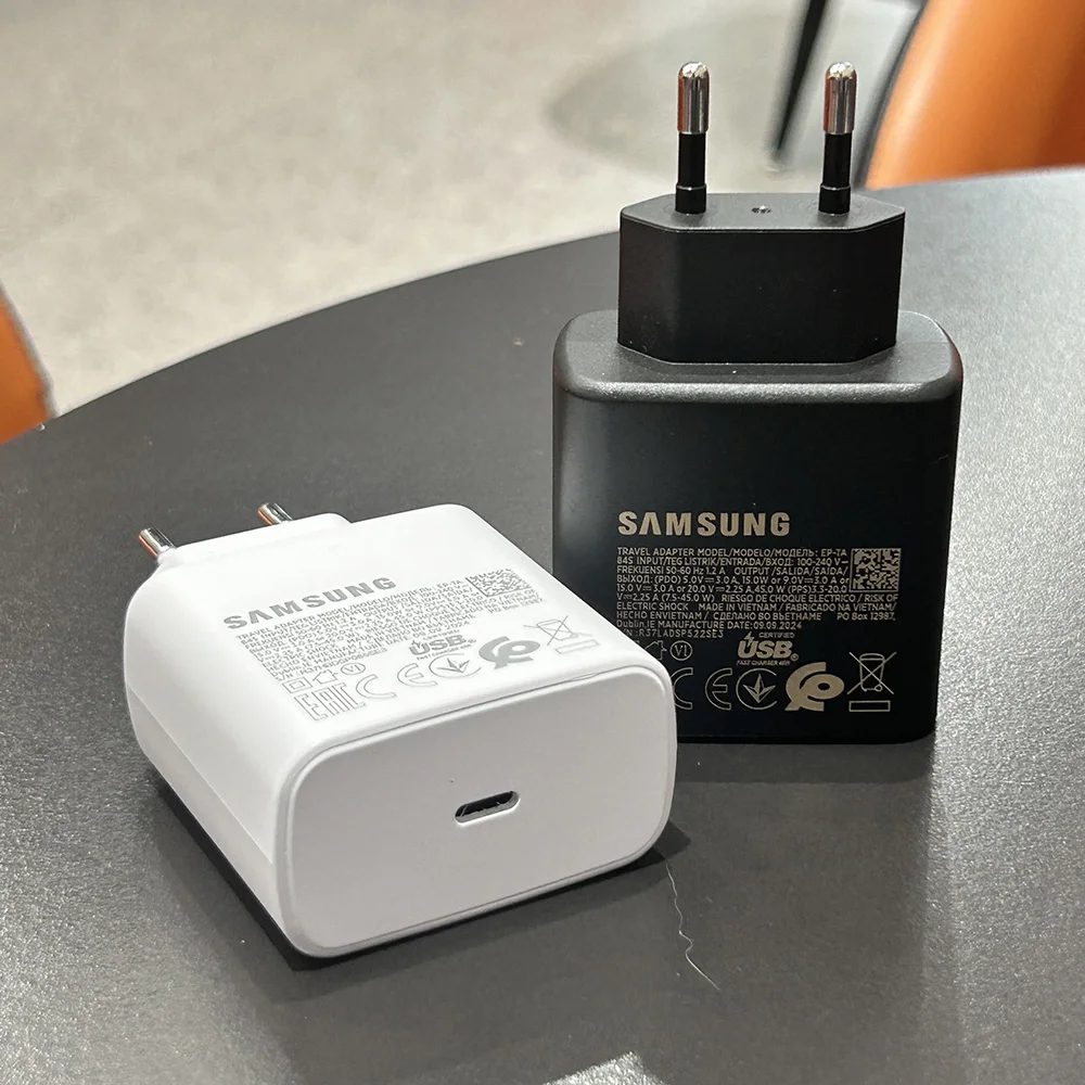For Samsung 45W Super Fast Charger EU Adapter 1.8M 5A Type C Cable Galaxy S25 S24 S23 Ultra Plus FE Edge Fold FLip 6 5 A55 A36