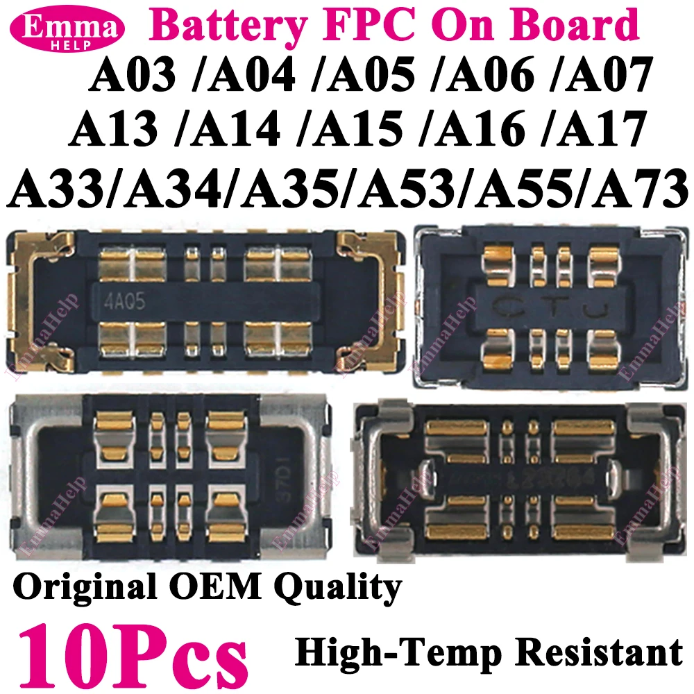 10pcs Battery FPC Connector Cilp Contact Plug For samsung A54 A34 A55 A35 A33 A73 A07 A13 A15 A16 A17 Connector Plug On Board