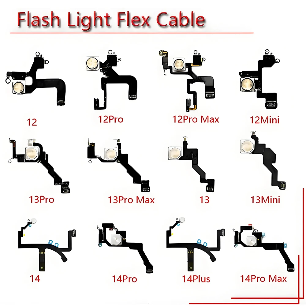 Flash Light Replacement For iPhone 12 13 14 15 Plus Mini Pro Max LED Flashlight Flex Cable