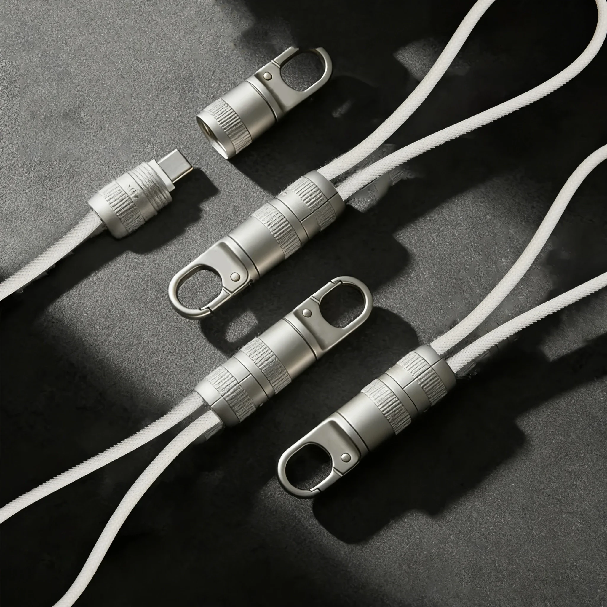 HANNUO 60W Short USB C Cable Fast Charging Type C to Type C Cable Keychain Short Line for iphone Samsung OPPO USB Braided Cable