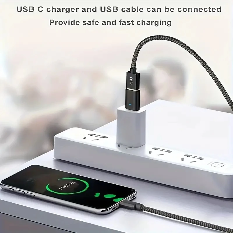 NNBILI 1-5pcs USB 3.0 To Type C Adapter LED OTG To USB C Male To USB A Female Connector For HUAWEI Samsung Xiaomi POCO Adapters
