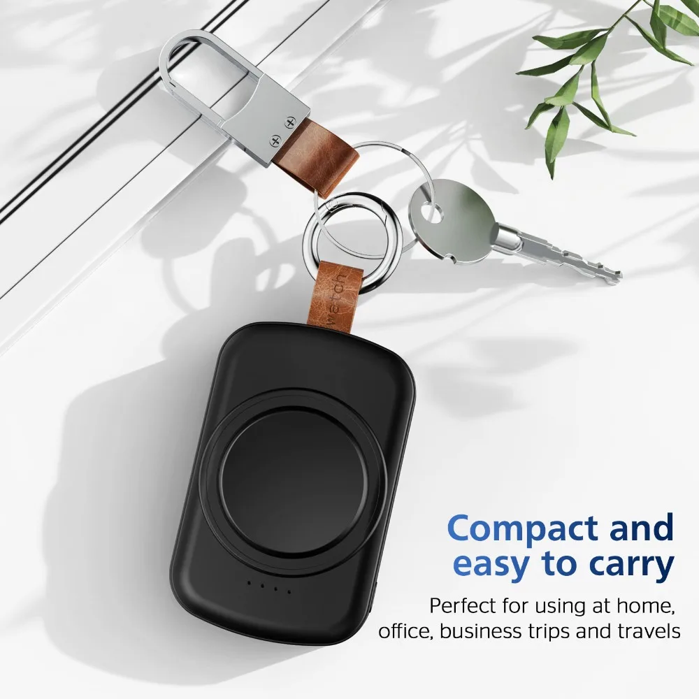 1800mAh Magnetic Smartwatch Wireless Charger Dock with Keychain for Samsung Galaxy Watch 8/7/6 Classic 5/4 Pro/3 Fast Charging