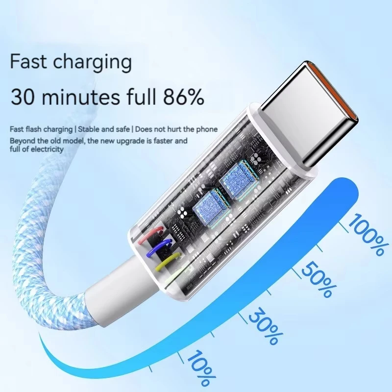 1M 1.5M 2M USB-C to Type C Color Cable For 15 Pro Max  PD 60W Fast Charging For Xiaomi Samsung Weaving Cable Accessories