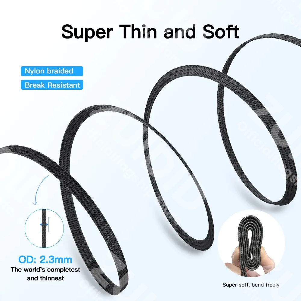 Flat USB4 40Gbps Type C to Type C Data Cable ThunderBolt 3 PD 240W 5A USB-C Cord For iPhone 15 16 Pro MacBook Pro Samsung Xiaomi