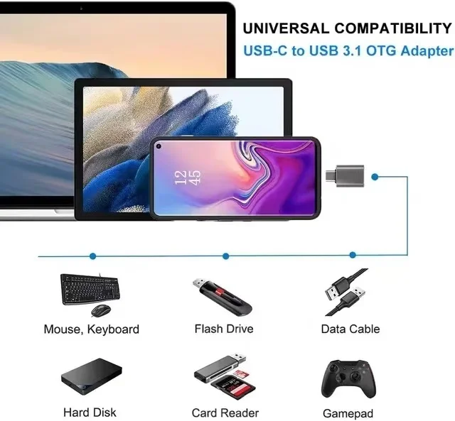 Type-C Para USB 3.0 OTG Adapter USB to Type-C Interface iPhone 15 Samsung Xiaomi Huawei Mouse Plug Tablet Adapter