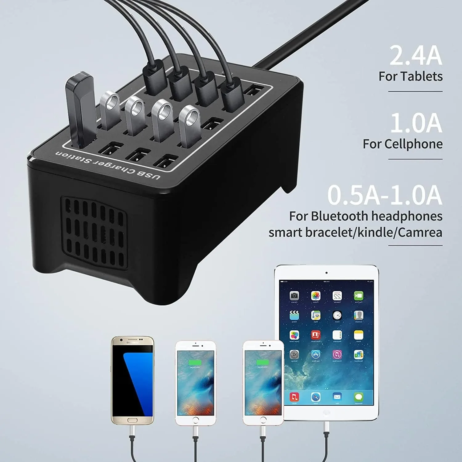 20/30 Ports USB Charger 100W/150W Smart USB Charger Desktop Charging Hub Multi-Port Charging Station for Samsung/iPhone/iPad/Tab