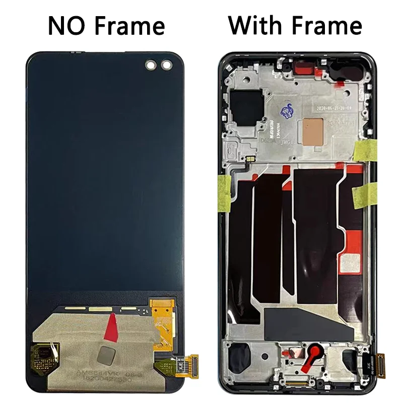 Super AMOLED For OnePlus One Plus Nord LCD Display Touch Screen Digitizer Panel For 1+Nord 5G AC2003 AC2001 LCD Frame