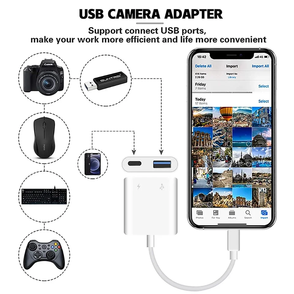 USB-C To USB-A3.0 Adapter with Charging TYPE-C OTG Adapter OTG Cable Type-C Splitter USB Female Adapter OTG For Mouse Keyboard