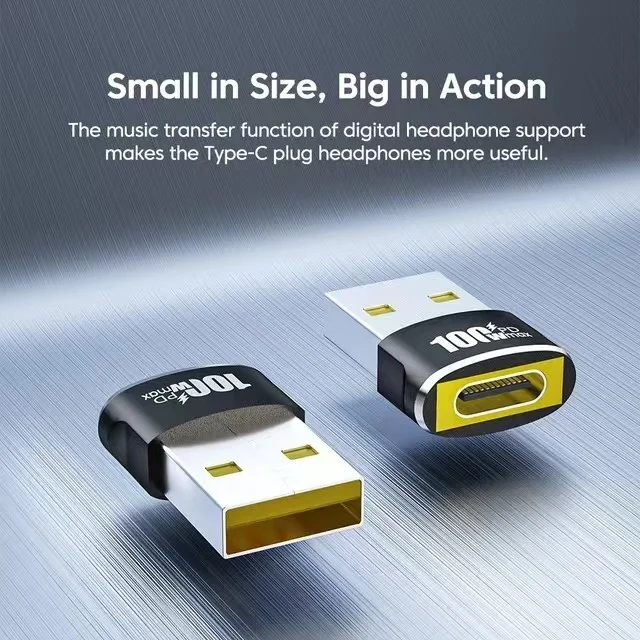 1/2/5Pcs USB To Type C OTG Adapter USB USB-C Female To USB Male PD100W Fast Charging OTG Connector For PC Macbook Samsung Xiaomi