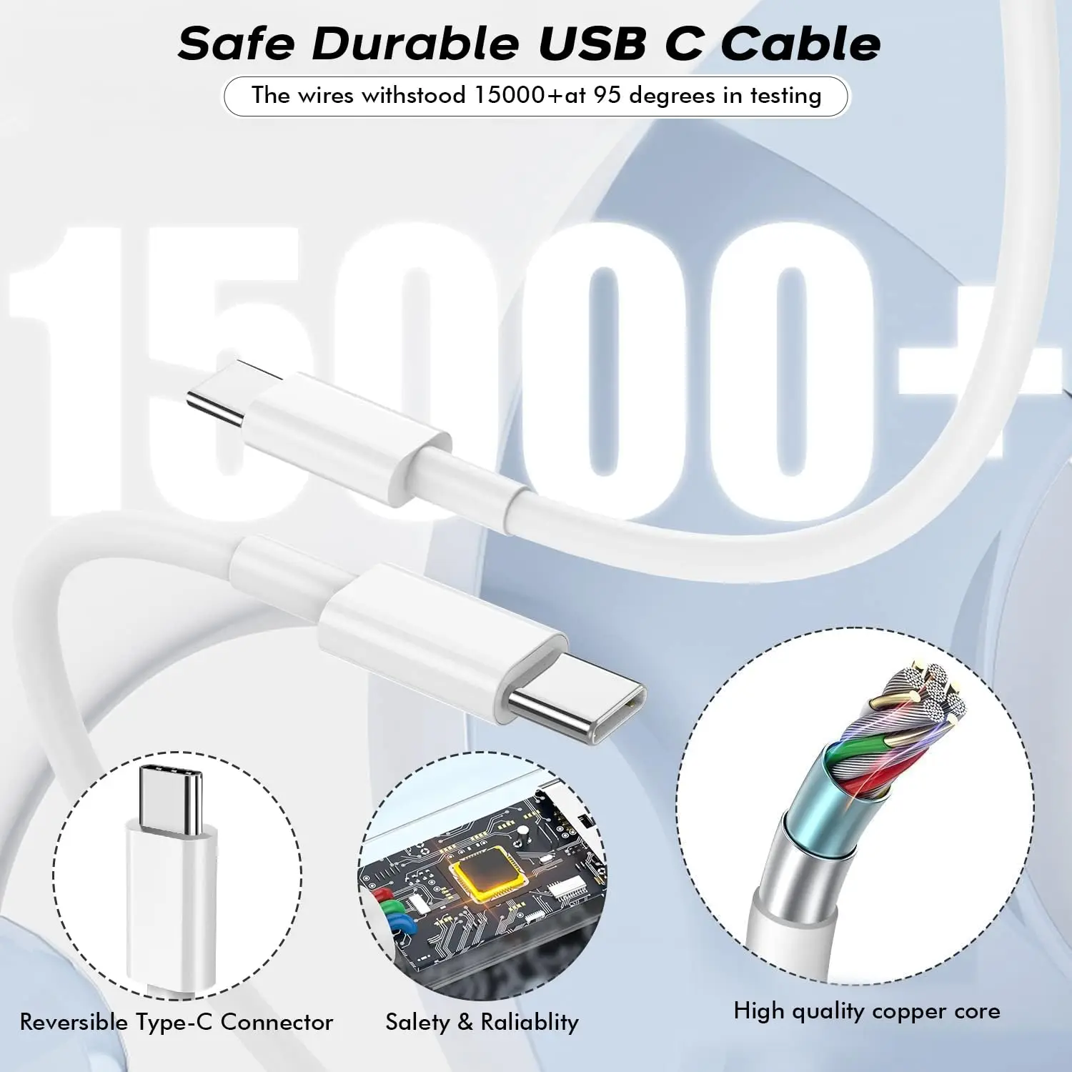 Type C to USB C 100W PD Fast Charging Cable For iPhone 15 16 17 Pro Max 15 16 Plus Samsung Pixel Moto Huawei Quick Charger Cable
