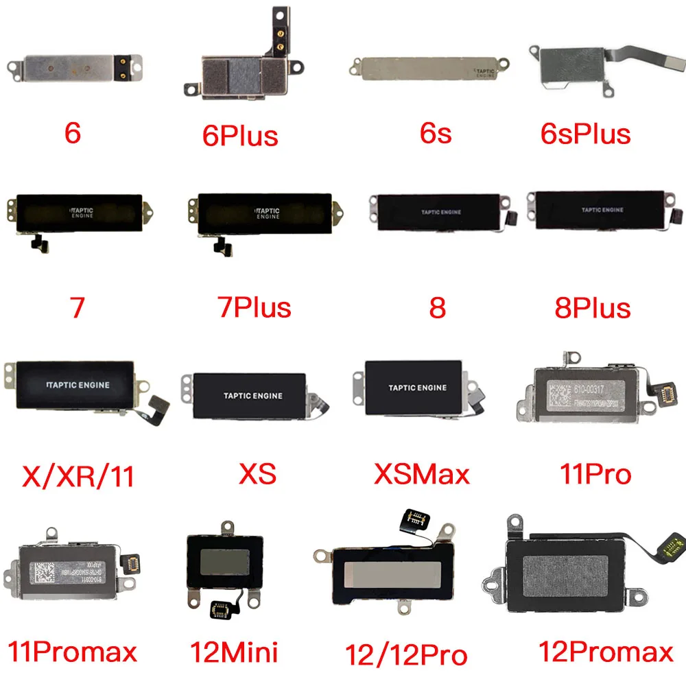 Vibrator Silent Motor Taptic Engine Flex Cable Replacement For iPhone 6 7 8 Plus X XR XS 11 12 Mini Pro Max